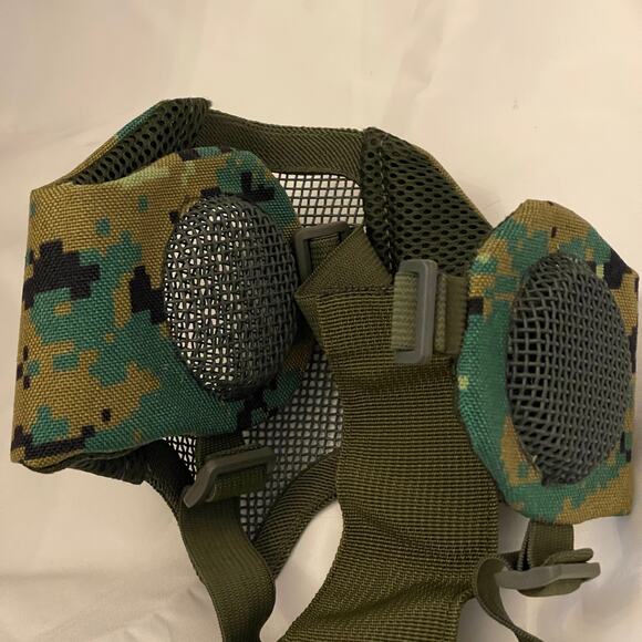 Paintball Hunting Protective Face Mask Goggle Green Camouflage Adjustable - Picture 4 of 6